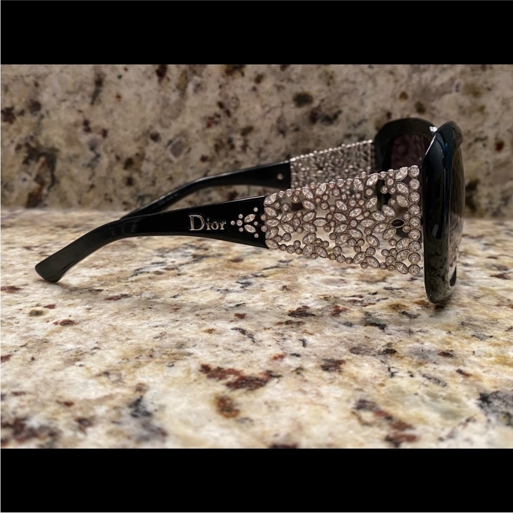Christian Dior Delicacy Crystal Black Sunglasses Limited Edition RARE Vintage - Picture 6 of 9